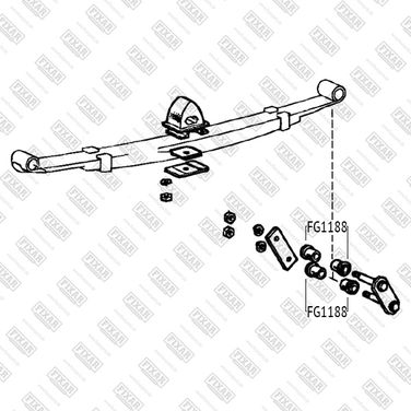 FIXAR FG1188 Сайлентблок рессоры - 2