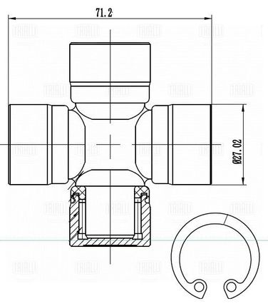 Trialli CC 517 Крестовина для а/м Nissan Navara (05-) (27,02x71,2) - 3