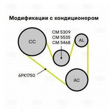 Trialli CM 5309 Ролик привод. ремня для а/м Skoda Fabia i (99-) 1.4i с кроншт. (только ролик) - 2