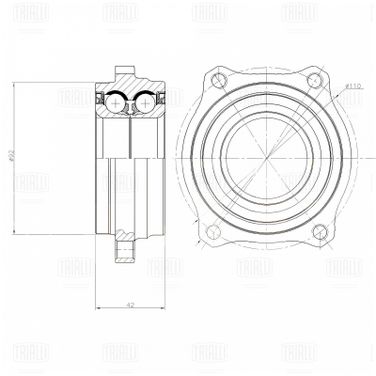 Trialli MR 1500 Ступица для а/м Mercedes c (w204) (07-)/e (c207) (09-) (задн. с подшип.) | зад | - 4