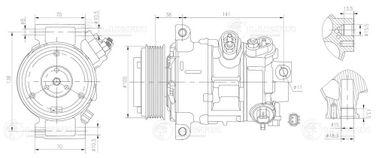 Luzar LCAC 0349 Компрессор кондиционера для а/м Caliber (06-)/Compass (07-) - 4