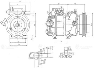 Luzar LCAC 0886 Компрессор кондиционера для а/м Hyundai Sonata (98-) 2.0i [Beta g4gc] - 3