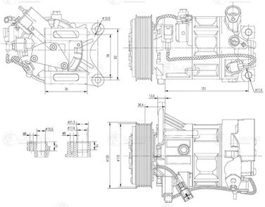 Luzar LCAC 1452 Компрессор кондиционера для а/м Nissan Murano (z52) (15-) 3.5i - 3