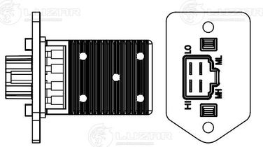 Luzar LFR 0564 Резистор электровентилятора отопителя для а/м Chevrolet Lacetti (04-)/Daewoo Gentra (13-) - 4