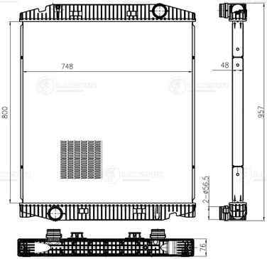 Luzar LRc 1620 Радиатор охл. для а/м Iveco Stralis (02-)/(12) для кабин AD, AT (без рамки) - 3