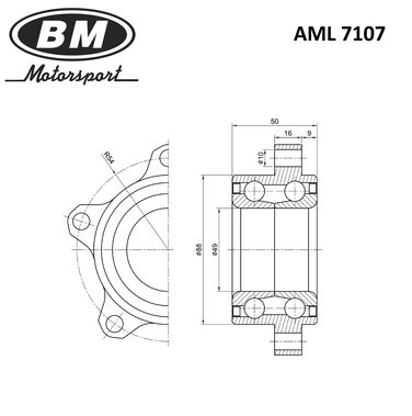 BM AML 7107 Подшипник ступицы колеса | перед прав/лев | HCV - 2