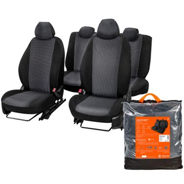 AIRLINE ADSC005 Чехлы для Hyundai Solaris/Kia Rio 4 (17-) Оптима , задн.спин. 1/3, жаккард черн. - 1