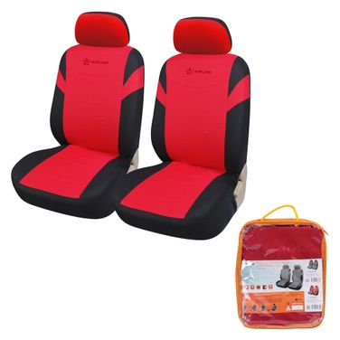 AIRLINE ACS-VP-07 Чехлы для сидений универсал. rs-4+ , передние, 2 шт. (4 предм.), велюр, черн./красн. - 1