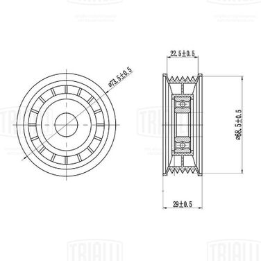 Trialli CM 1006 Ролик приводного ремня для а/м Ford Focus II (05-) 1.8i/2.0i (только ролик) - 5