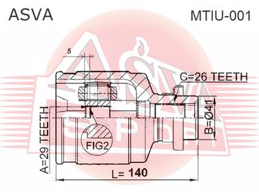 Asva MTIU-001 Шрус внутренний 29x41x26 - 2