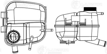 Luzar LET 2110 Бачок расширительный охлаждающей жидкости для а/м Opel Astra g (98-)/Zafira g (98-) - 3