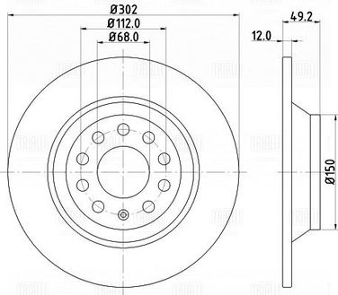 Trialli DF 180140 Диск тормозной для а/м Audi A6 (04-) зад. d=302 | зад | - 3