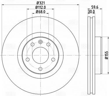 Trialli DF 180139 Диск тормозной для а/м Audi A6 (04-)/a8 (03-) перед. d=321 | перед | - 3