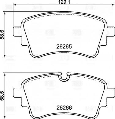 Trialli PF 4475 Колодки тормозные для а/м Audi A4 (b9) (17-)/a6 (18-) диск. зад. 129x59 | зад | - 3