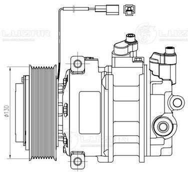 Luzar LCAC 1541 Компрессор кондиционера Mercedes-Benz Actros MP2 (02-) - 3