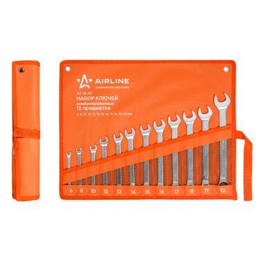 AIRLINE AT-12-47 Набор ключей комбинир. 12 предм. (6, 8,10,12,13,14,15,16,17,18,19,22мм) сумка - 3