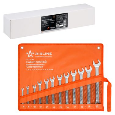 AIRLINE AT-12-47 Набор ключей комбинир. 12 предм. (6, 8,10,12,13,14,15,16,17,18,19,22мм) сумка - 4