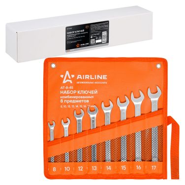 AIRLINE AT-8-45 Набор ключей комбинир. 8 предм. (8,10,12,13,14,15,16,17мм) сумка - 4