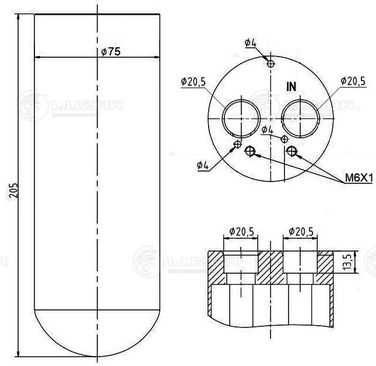 Luzar LCR 1802 Ресивер-осушитель конд. для а/м Audi A4 (b6) (00-)/a6 (c6) (04-) - 3