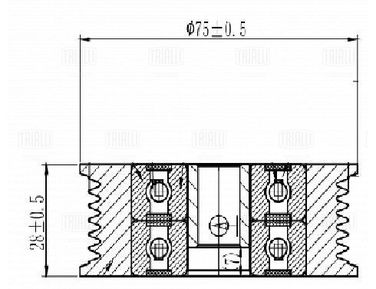 Trialli CM 5633 Ролик приводного ремня для а/м Mazda 6 (07-) 1.8i/2.0i (только ролик натяж.) - 3