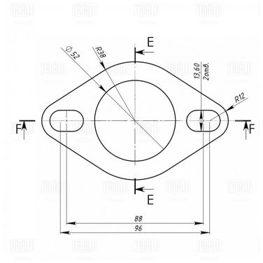 Trialli EMPF 5213 Фланец универ. d=52 под шпильку 13mm. (алюм. сталь) - 3