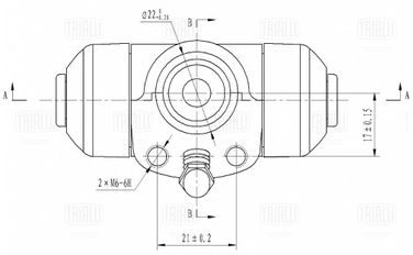 Trialli CF 0115 Цилиндр тормозной для а/м VW Caddy (96-)/Skoda Felicia (95-) задний d=22.2мм | зад | - 3