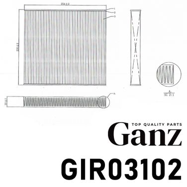 GANZ GIR03102 Фильтр салона VAG a3/golf 12- угольный - 3