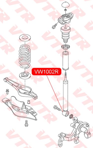 VTR VW1002R Сайлентблок амортизатора задней подвески, нижний - 2
