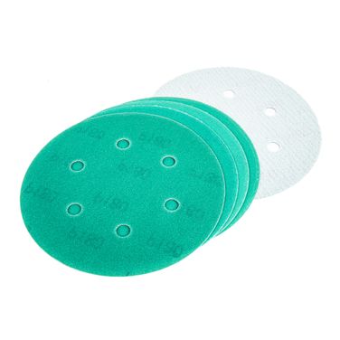 ARNEZI R8010151 Круг абразивный (шлифовальный) d=150мм p180 с 8 отверстиями под липучку (5шт) - 3