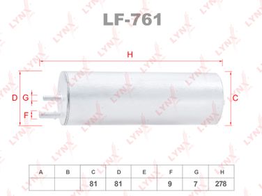 LYNXauto LF-761 Фильтр топливный - 1
