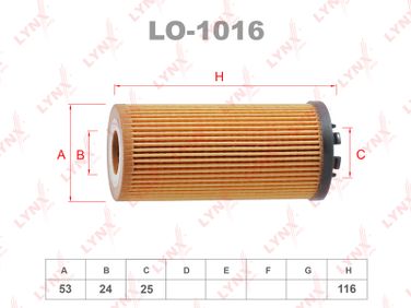 LYNXauto LO-1016 Фильтр масляный (картридж) - 1