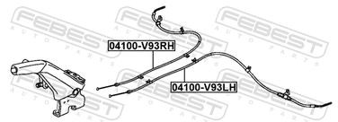 Febest 04100-V93LH Трос стояночного тормоза - 2