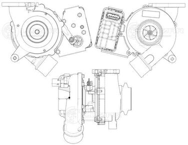 Luzar LAT 1000 Турбокомпрессор для а/м Land Rover Freelander II (06-) 2.2d [224dt] (тип gtb1752v) - 4