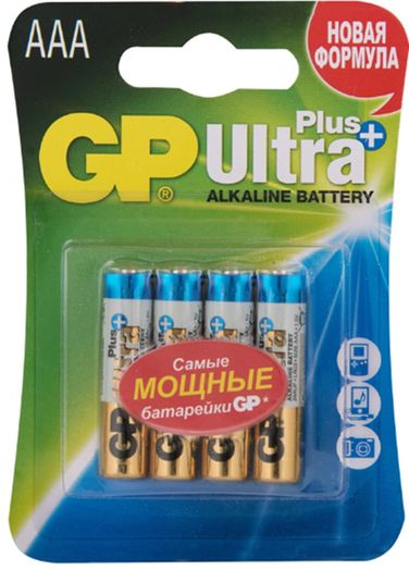GP Batteries GP 24AUPA21-2CRSB4 Батарейки lr03/aaa щелочные 4 шт. блистер (Ultra Plus) - 1