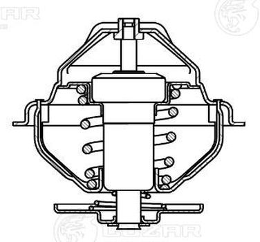 Luzar LT 0709 Термостат для а/м камаз 5490 (13-)/Mercedes-Benz Axor (01-)/Actros mp2/mp3 (02-)/man TGA (01-)/tgs/tgl (05-) (83°с) (термоэлемент) - 4