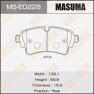 Masuma MSE0228 Колодки тормозные дисковые - 1