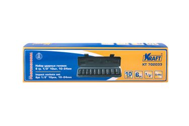 KRAFT KT 702033 Набор ударных головок 1/2 10 шт: 10, 12, 13, 14, 15, 17, 19, 21, 22, 24 mm - 1