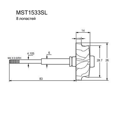 Krauf MST1533SL Вал турбокомпрессора - 1