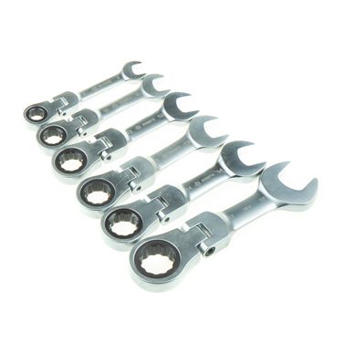 ARNEZI R1030760 Набор ключей комбинированных 6пр. трещоточные, шарнирные короткие (8, 10, 12, 13, 14, 17 ) - 4