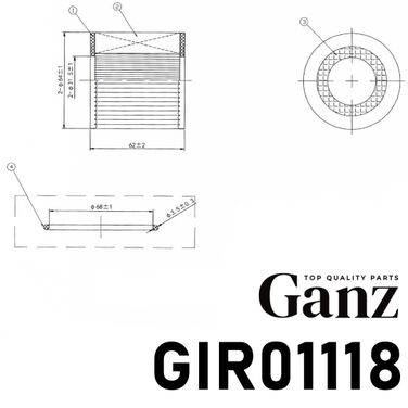 GANZ GIR01118 Фильтр масляный (вставка) - 4