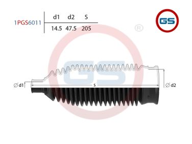 GS 1PGS6011 Пыльник рулевой рейки размер: 14,5x47,5x205 - 2