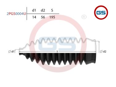 GS 2PGS0004U Пыльник рулевой рейки Mercedes v w638_2 1996-2003, Mercedes Vito w638 1996-2003 - 2