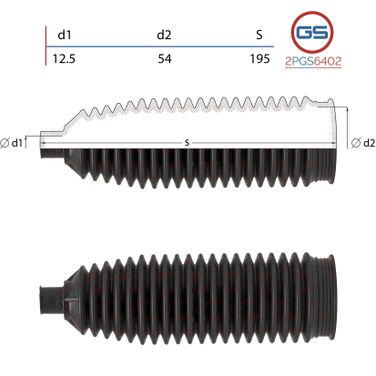 GS 2PGS6402 Пыльник рулевой рейки размер: 16x52x199 - 1