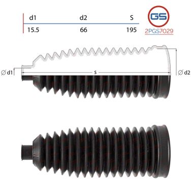 GS 2PGS7029 Пыльник рулевой рейки размер: 15,5x66x195 - 1