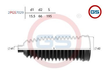 GS 2PGS7029 Пыльник рулевой рейки размер: 15,5x66x195 - 2