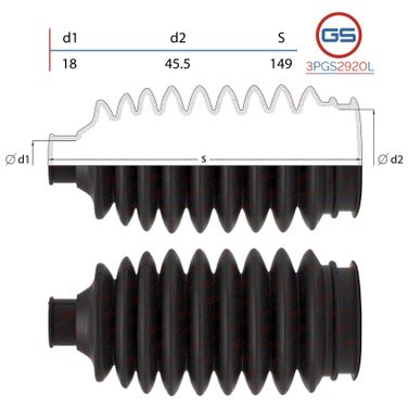 GS 3PGS2920L Пыльник рулевой рейки левый Honda Civic viii седан 2006- - 1