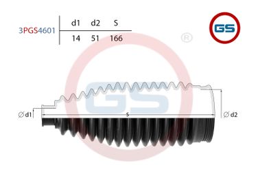 GS 3PGS4601 Пыльник рулевой рейки размер: 14x51x166 - 2
