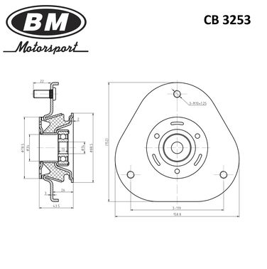 BM CB 3253 Опора верхняя стойки амортизатора с подшипником - 2