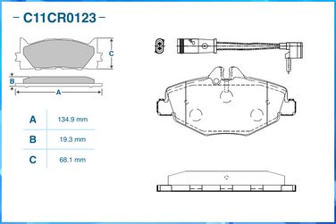 CWORKS C11CR0123 Колодки тормозные | перед | - 1