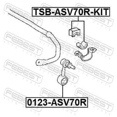 Febest TSB-ASV70R-KIT Втулка заднего стабилизатора комплект d25 - 2